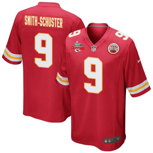 JuJu Smith-Schuster 9 Kansas City Chiefs Super Bowl LVII Champions 3 Stars Men Game Jersey - Red