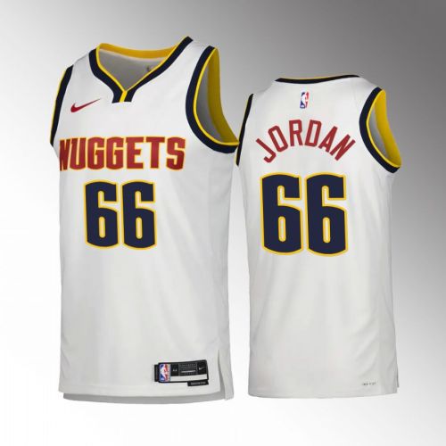 DeAndre Jordan 66 2022-23 Denver Nuggets White Association Edition Jersey Swingman