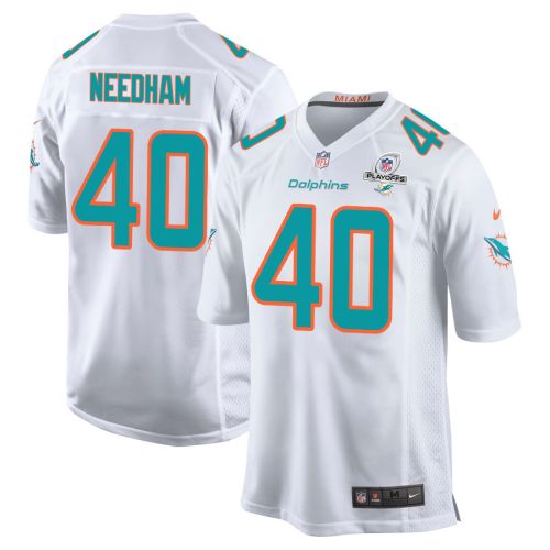 Nik Needham 40 Miami Dolphins 2023 Playoffs Patch Game Men Jersey - White