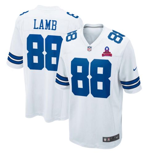 CeeDee Lamb 88 Dallas Cowboys 2024 Pro Bowl Patch Game Men Jersey - White