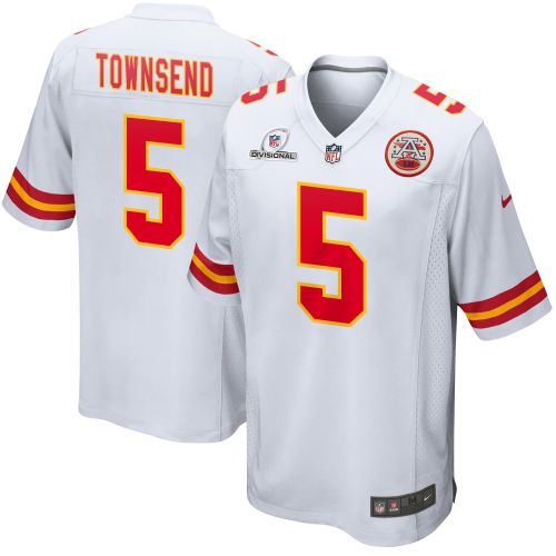 Tommy Townsend 5 Kansas City Chiefs 2024 Divisional Patch Game Men Jersey - White