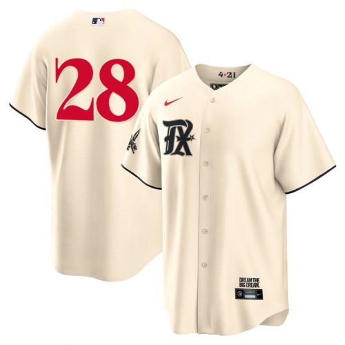 Jonah Heim 28 Texas Rangers 2023 City Connect Cool Base Game Jersey - Cream