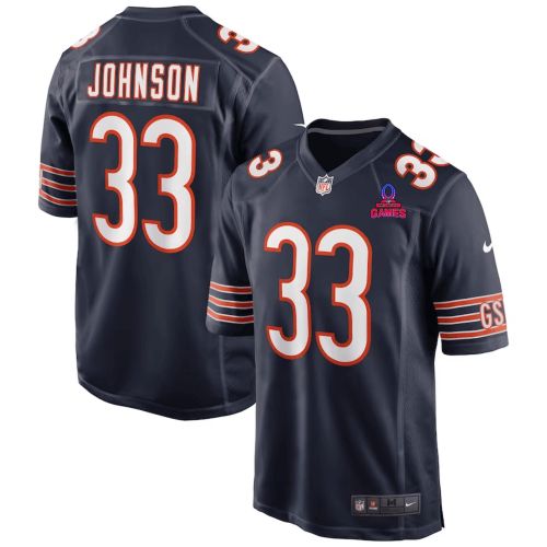 Jaylon Johnson 33 Chicago Bears 2024 Pro Bowl Patch Game Men Jersey - Navy