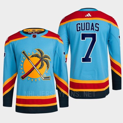 Florida Panthers 2023 Reverse Retro 2.0 Radko Gudas 7 Blue Primegreen Jersey Men's