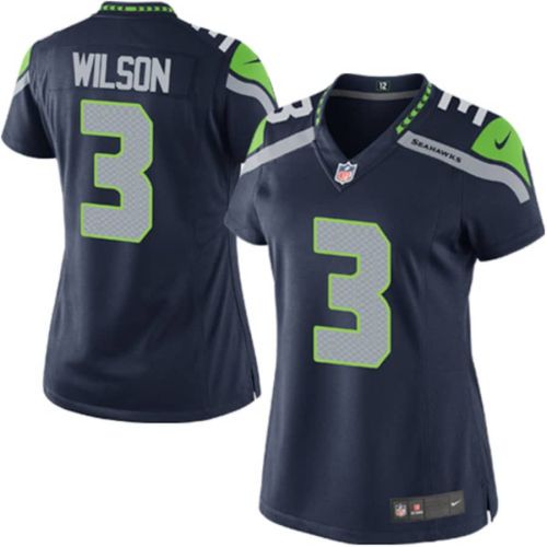 Russell Wilson 3 Seattle Seahawks Women Game Jersey - College Navy