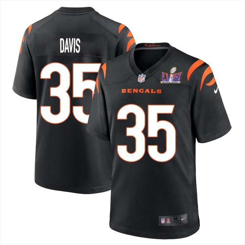 Jalen Davis 35 Cincinnati Bengals Super Bowl LVIII Men Home Limited Jersey - Black