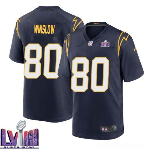 Kellen Winslow 80 Los Angeles Chargers Super Bowl LVIII Men Alternate Game Jersey - Navy