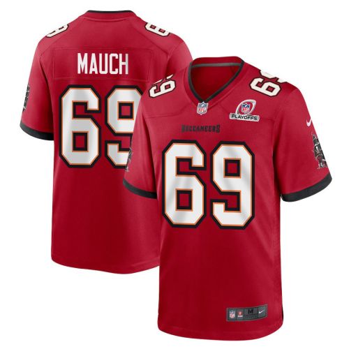 Cody Mauch 69 Tampa Bay Buccaneers 2023 Playoffs Patch Game Men Jersey - Red