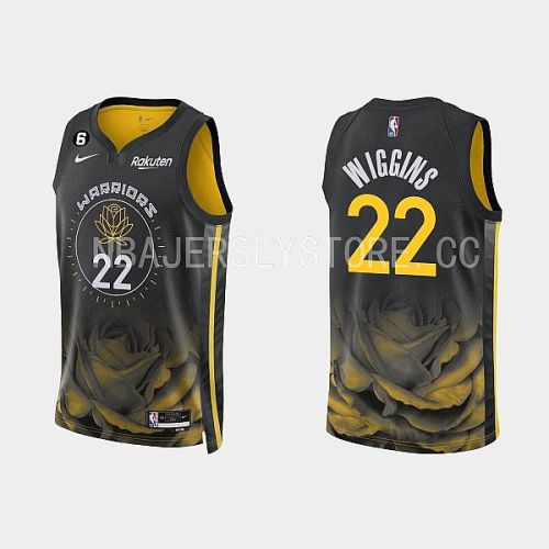 Golden State Warriors 22 Andrew Wiggins 2022-23 City Edition Black Men Jersey