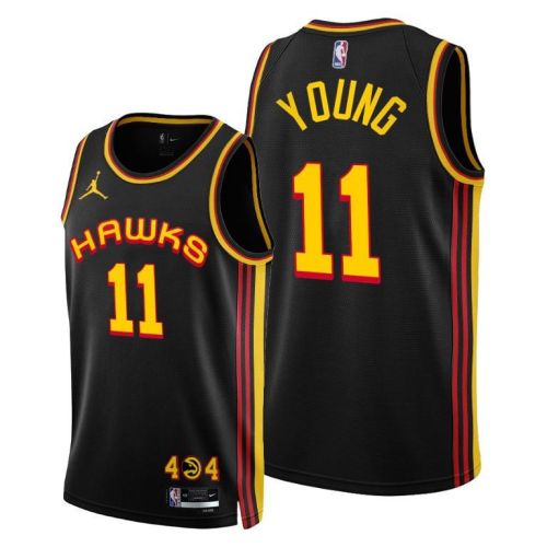 Atlanta Hawks 11 Trae Young 2022-23 Statement Edition Jersey Black - Men Jersey