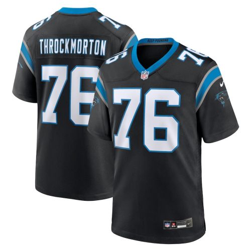 Calvin Throckmorton 76 Carolina Panthers Men's Team Game Jersey - Black