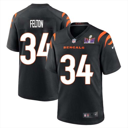 Demetric Felton 34 Cincinnati Bengals Super Bowl LVIII Men Home Limited Jersey - Black