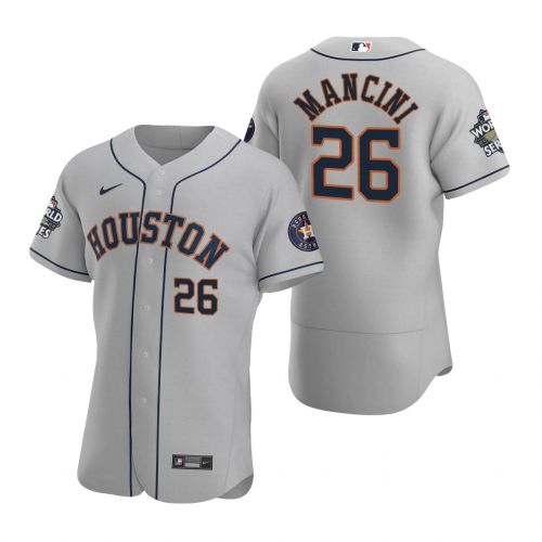 Houston Astros Trey Mancini 26 Gray 2022-23 World Series Jersey