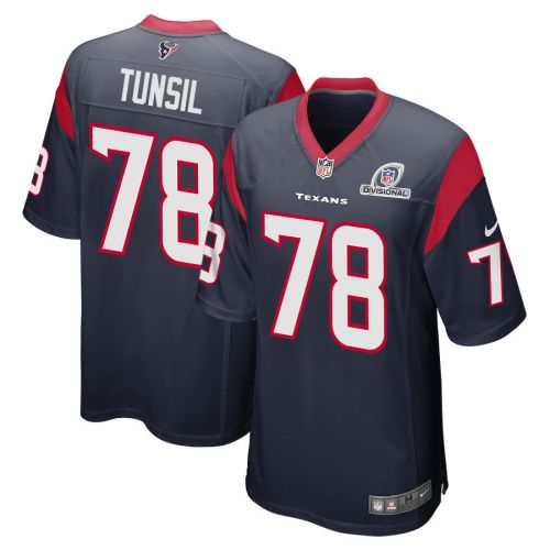 Laremy Tunsil 78 Houston Texans 2024 Divisional Patch Game Men Jersey - Navy