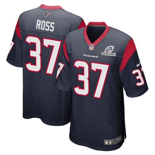 D'Angelo Ross 37 Houston Texans 2024 Divisional Patch Game Men Jersey - Navy