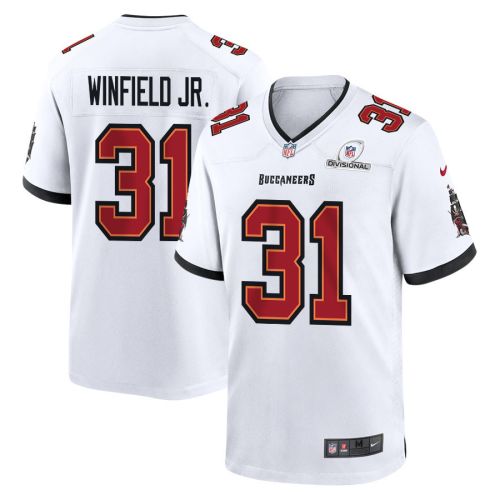 Antoine Winfield Jr. 31 Tampa Bay Buccaneers 2024 Divisional Patch Game Men Jersey - White