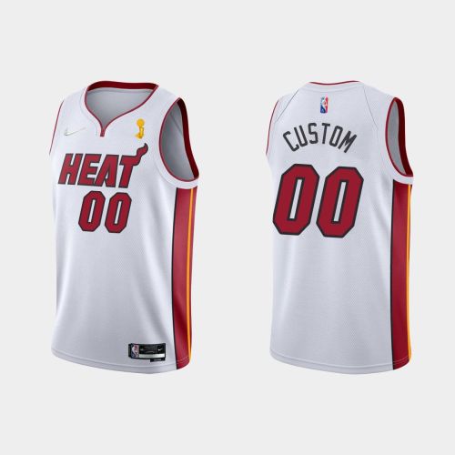 Miami Heat 00 Custom Champions Cup 2023 Patch White Jersey