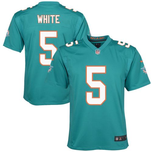 Mike White 5 Miami Dolphins Youth Game Jersey - Aqua