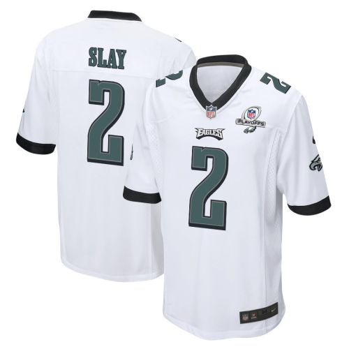 Darius Slay 2 Philadelphia Eagles 2023 Playoffs Patch Game Men Jersey - White