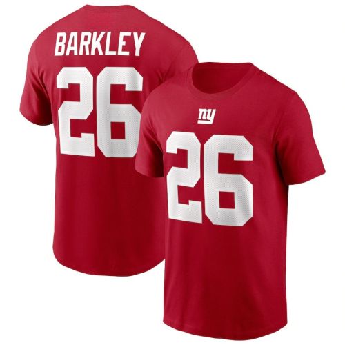 Saquon Barkley 26 New York Giants Name & Number T-Shirt - Red