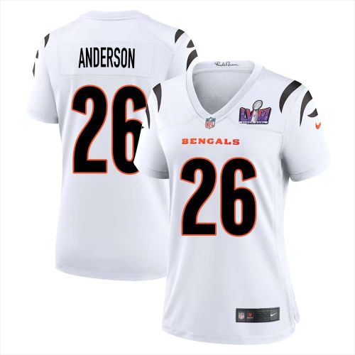 Tycen Anderson 26 Cincinnati Bengals Super Bowl LVIII Women Away Limited Jersey - White