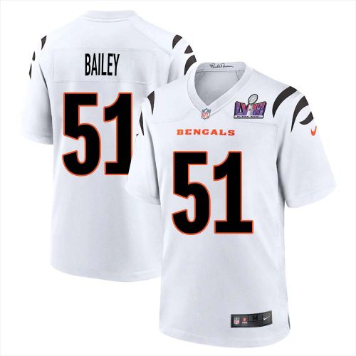 Markus Bailey 51 Cincinnati Bengals Super Bowl LVIII Men Away Limited Jersey - White