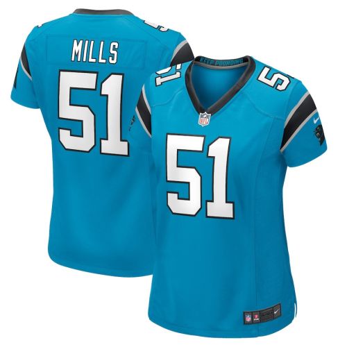 Sam Mills 51 Carolina Panthers Women Retired Jersey - Blue