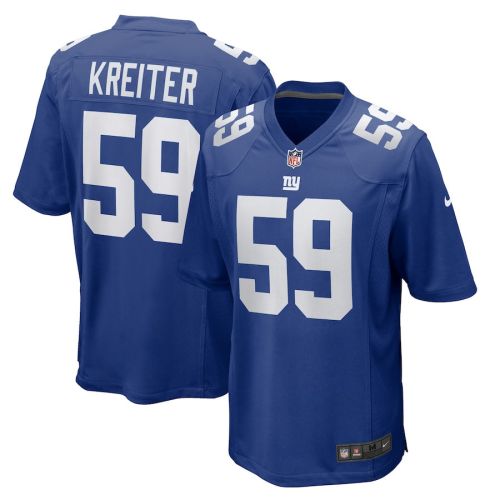 Casey Kreiter 59 New York Giants Men Team Game Jersey - Royal