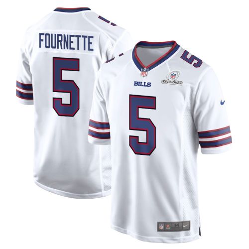 Leonard Fournette 5 Buffalo Bills 2024 Divisional Patch Game Men Jersey - White