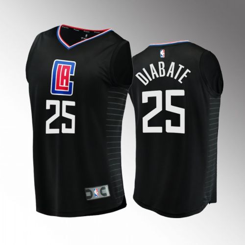 Los Angeles Clippers 25 Moussa Diabate Statement Edition Men Jersey Black