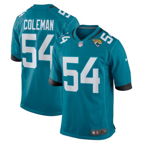 DJ Coleman 54 Jacksonville Jaguars Men Game Jersey - Teal