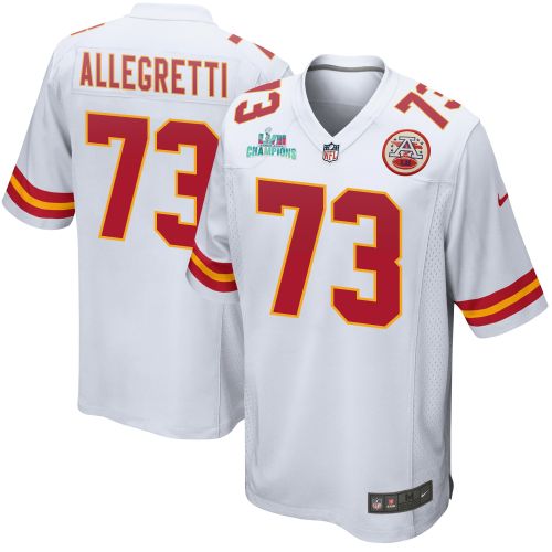 Nick Allegretti 73 Kansas City Chiefs Super Bowl LVII Champions Men Game Jersey - White