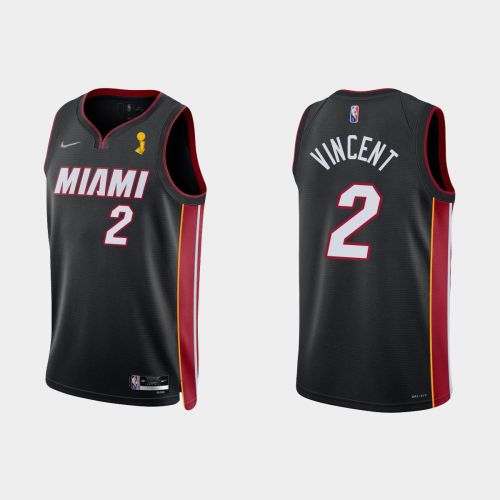 Miami Heat Gabe Vincent 2 Champions Cup Diamond Black Jersey Icon