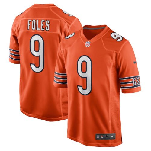 Nick Foles 9 Chicago Bears Men Team Game Jersey - Orange