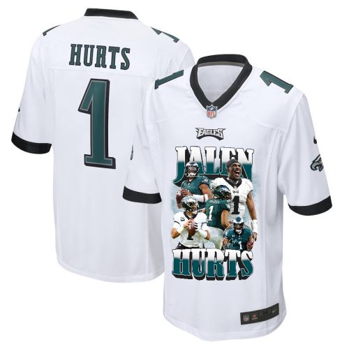 Jalen Hurts 1 Philadelphia Eagles Legacy Men Game Jersey - White