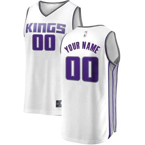 Sacramento Kings Fast Break Custom Jersey White - Association Edition