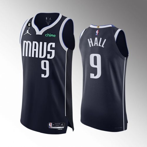 Dallas Mavericks 9 Tyler Hall Navy Men Jersey 2022-23 Statement Edition