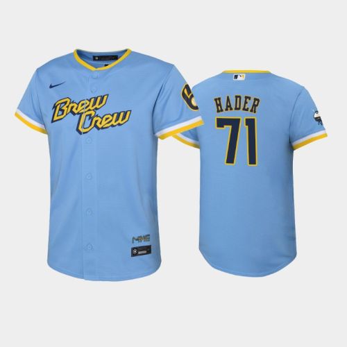 2022-23 City Connect Youth Milwaukee Brewers Josh Hader 71 Josh Hader Jersey - Powder Blue