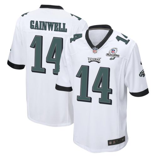 Kenneth Gainwell 14 Philadelphia Eagles 2023 Playoffs Patch Game Men Jersey - White