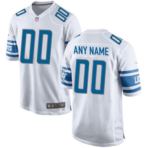 Detroit Lions Custom Game Men Jersey - White