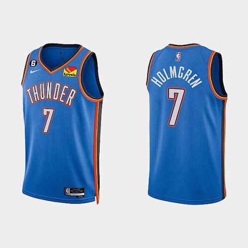 Oklahoma City Thunder 7 Chet Holmgren 2022-23 Icon Edition White Men Jersey