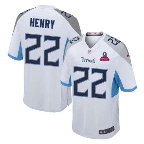 Derrick Henry 22 Tennessee Titans 2024 Pro Bowl Patch Game Men Jersey - White