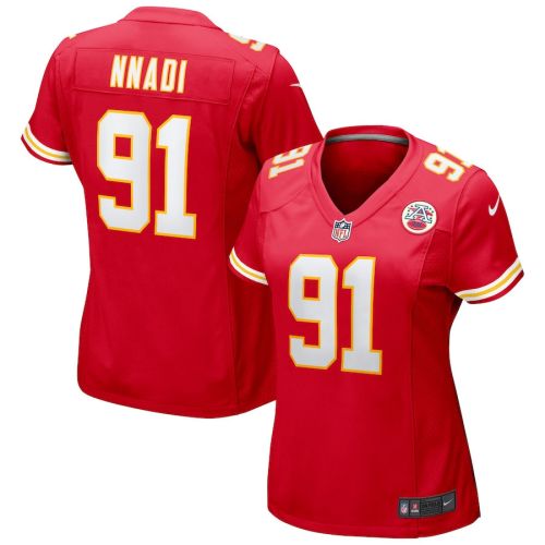 Derrick Nnadi 91 Kansas City Chiefs Game Women Jersey - Red