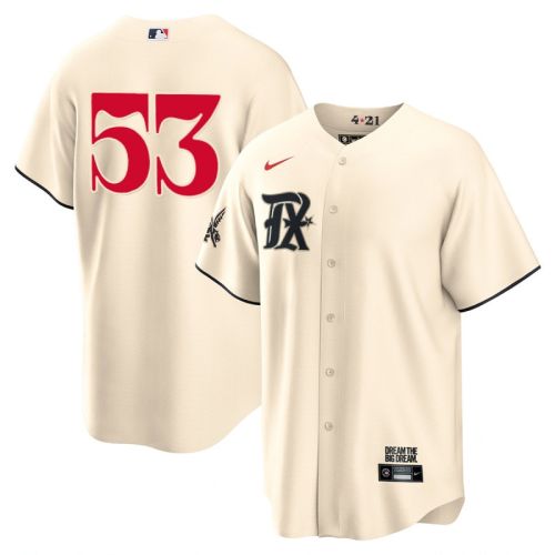 Adolis García 53 Texas Rangers 2023 City Connect Cool Base Game Jersey - Cream