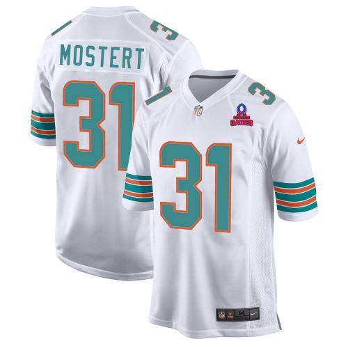 Raheem Mostert 31 Miami Dolphins 2024 Pro Bowl Patch Alternate Game Men Jersey - White