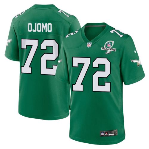 Moro Ojomo 72 Philadelphia Eagles 2023 Playoffs Patch Alternate Game Men Jersey - Kelly Green