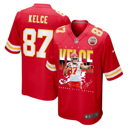 Travis Kelce 87 Kansas City Chiefs Catching Fire Game Jersey - Men, Red