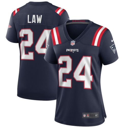 Ty Law 24 New England Patriots Women Game Retired Jersey - Navy