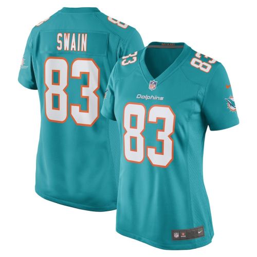 Freddie Swain Miami Dolphins Women's Game Player Jersey - Aqua