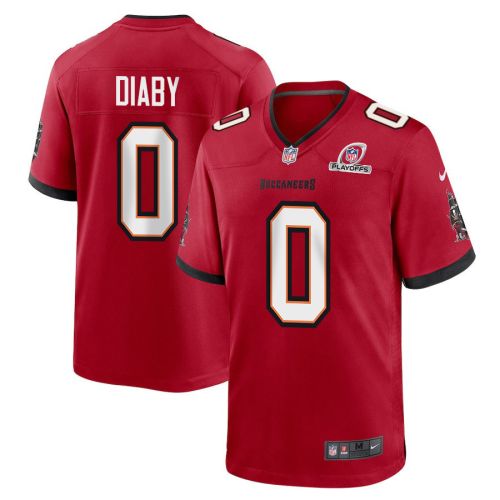 Yaya Diaby 0 Tampa Bay Buccaneers 2023 Playoffs Patch Game Men Jersey - Red